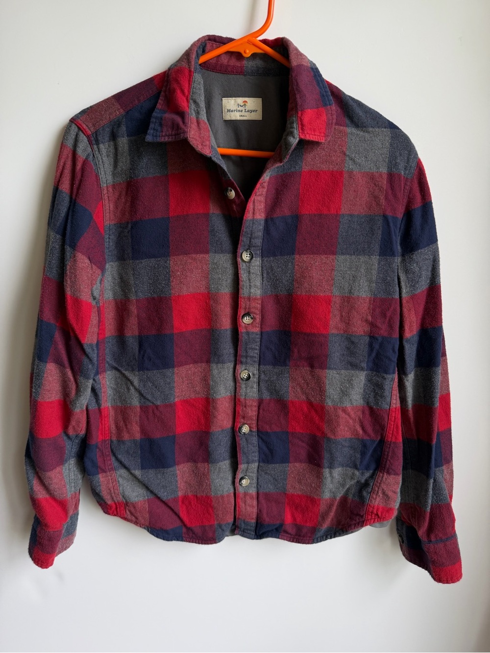 Marine Layer Lined Flannel Button Down Plaid Mens S
